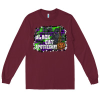 Burgundy black cat apothecary Long Sleeve Tee - SublimationCraftShop