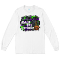 White black cat apothecary Long Sleeve Tee - SublimationCraftShop