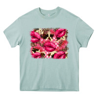 Arona Valentine's Day pink plaid red glitter cowhide Heavy Core Tee - FaDigitalArtStudio