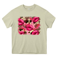 Mossy Valentine's Day pink plaid red glitter cowhide Heavy Core Tee - FaDigitalArtStudio