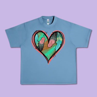 Feather Heart Urban Heavy Tee Designed By Jasminsmagicworld