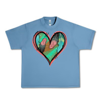 Pebble Blue Feather Heart Urban Heavy Tee - Jasminsmagicworld