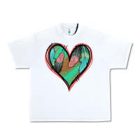 White Feather Heart Urban Heavy Tee - Jasminsmagicworld