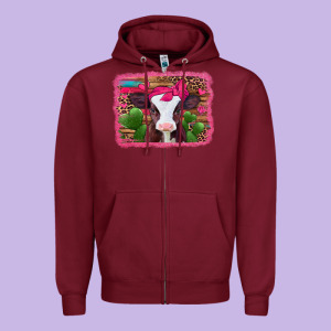 Valentines Day Baby Calf Zipper Hoodie Designed By Jasminsmagicworld
