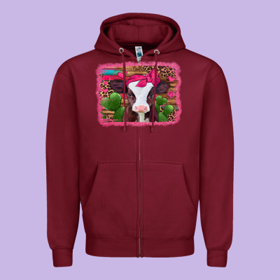 Valentines Day Baby Calf Zipper Hoodie Designed By Jasminsmagicworld