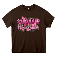 Chocolate Brown Stronger than Cancer Heavy Core Tee - FaDigitalArtStudio
