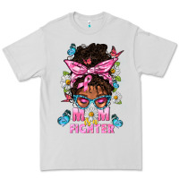 Dove Grey Mom Is A Fighter And Afro Messy Bun Mom Premium Tee - BundleAndBundleShop