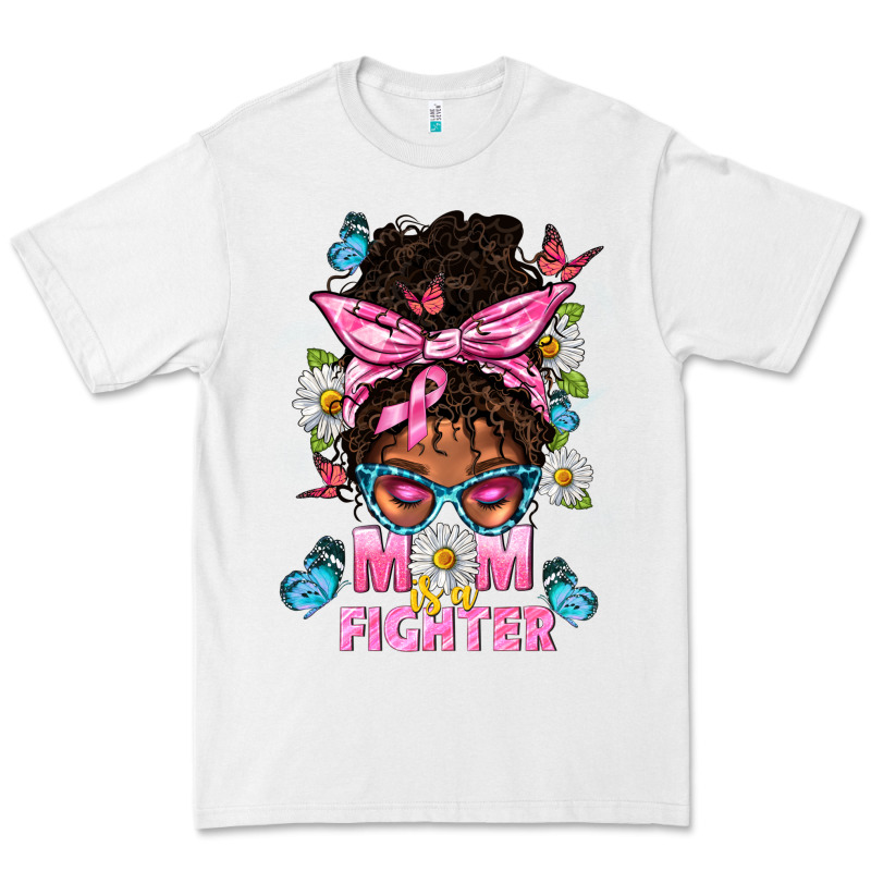 Mom Is A Fighter And Afro Messy Bun Mom Premium Tee by BundleAndBundleShop | Teevron