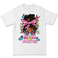 White Mom Is A Fighter And Afro Messy Bun Mom Premium Tee - BundleAndBundleShop