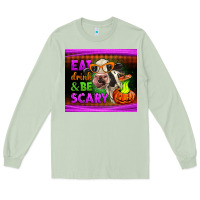 Eat Drink And Be Scary Cow Long Sleeve Tee | Teevron