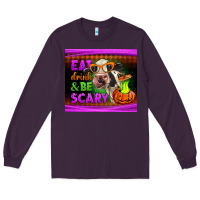 Plum eat drink and be scary cow Long Sleeve Tee - LillyAllenDesigns