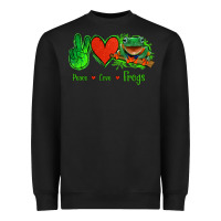 Black Peace Love Frogs Heavyweight Sweatshirt - Jasminsmagicworld