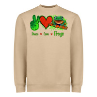 Mushroom Peace Love Frogs Heavyweight Sweatshirt - Jasminsmagicworld