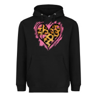 Black Leopard Pink Glitter Heart Heavyweight Hoodie - Jasminsmagicworld