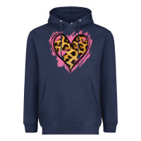 Navy Leopard Pink Glitter Heart Heavyweight Hoodie - Jasminsmagicworld