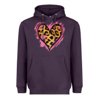 Plum Leopard Pink Glitter Heart Heavyweight Hoodie - Jasminsmagicworld