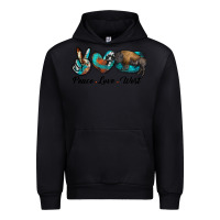 Black peace love west bison Urban Hoodie - RanaPortraitStore