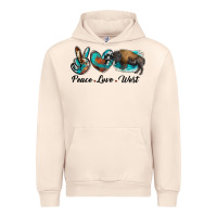 Sandshell peace love west bison Urban Hoodie - RanaPortraitStore