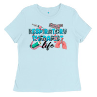 Baby Blue Western Respiratory Therapist Life Ladies Tee - LillyAllenDesigns