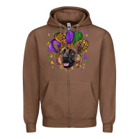 Chestnut Mardi gras hat german shepherd Zipper Hoodie - RanaPortraitStore