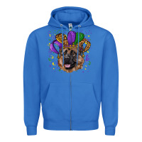 True Royal Mardi gras hat german shepherd Zipper Hoodie - RanaPortraitStore