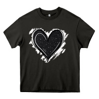 Asphalt black glitter heart Heavy Core Tee - Jasminsmagicworld
