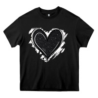 Black black glitter heart Heavy Core Tee - Jasminsmagicworld