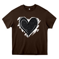 Chocolate Brown black glitter heart Heavy Core Tee - Jasminsmagicworld