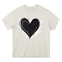 Cream black glitter heart Heavy Core Tee - Jasminsmagicworld