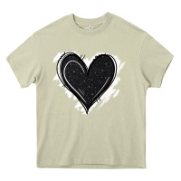Mossy black glitter heart Heavy Core Tee - Jasminsmagicworld