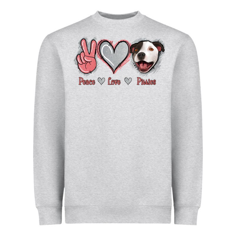 Peace Love Pitties Heavyweight Sweatshirt by Jasminsmagicworld | Teevron