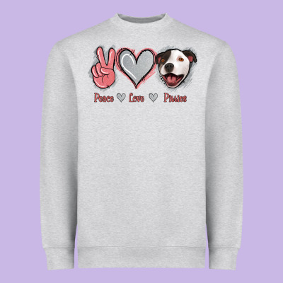 Peace Love Pitties Heavyweight Sweatshirt Designed By Jasminsmagicworld