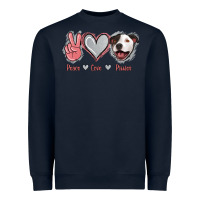 Navy Peace Love Pitties Heavyweight Sweatshirt - Jasminsmagicworld