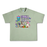 Oil Green Small Town Easter Day Urban Heavy Tee - CowhideDigitalArt