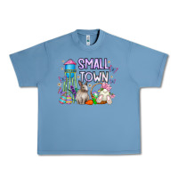 Pebble Blue Small Town Easter Day Urban Heavy Tee - CowhideDigitalArt