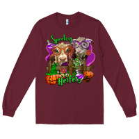 Burgundy spooky halloween cows Long Sleeve Tee - LillyAllenDesigns