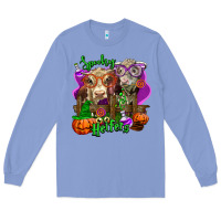 Colony Blue spooky halloween cows Long Sleeve Tee - LillyAllenDesigns