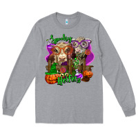 Heather Grey spooky halloween cows Long Sleeve Tee - LillyAllenDesigns
