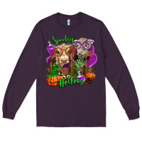 Plum spooky halloween cows Long Sleeve Tee - LillyAllenDesigns