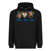 Black Peace Love Cows Heavyweight Hoodie - Jasminsmagicworld