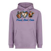Lavender Peace Love Cows Heavyweight Hoodie - Jasminsmagicworld