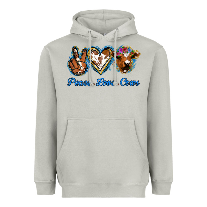 Peace Love Cows Heavyweight Hoodie by Jasminsmagicworld | Teevron