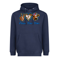 Navy Peace Love Cows Heavyweight Hoodie - Jasminsmagicworld
