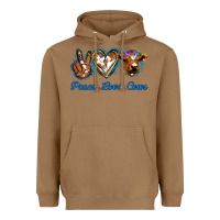Toasted Coconut Peace Love Cows Heavyweight Hoodie - Jasminsmagicworld