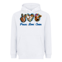 White Peace Love Cows Heavyweight Hoodie - Jasminsmagicworld