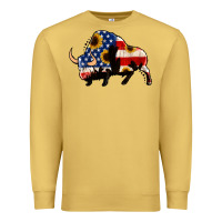 Antique Gold american flag bison Premium Sweatshirt - Jasminsmagicworld