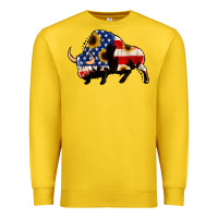 Lemon american flag bison Premium Sweatshirt - Jasminsmagicworld