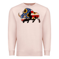 Pale Pink american flag bison Premium Sweatshirt - Jasminsmagicworld