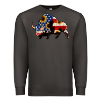Smoke american flag bison Premium Sweatshirt - Jasminsmagicworld