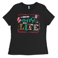 Black Nurse life leopard frame Ladies Tee - LillyAllenDesigns
